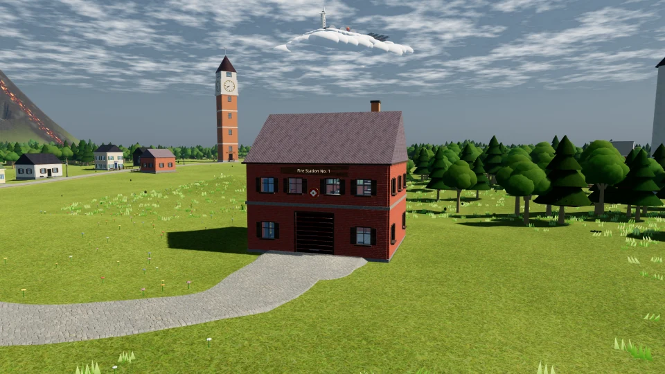 Fire Station No. 1 has a red brick facade, a garage bay, and an upper story.